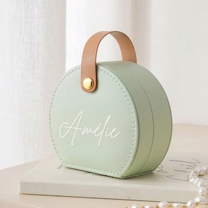 Gepersonaliseerde reissieradendoos met naam, elegante reissieradendoos, monogram sieradenorganisator, cadeaus bruidsmeisje, bruid, verjaardag moeder