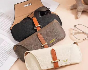 Personalized Faux Leather Glasses Case Sunglasses Pouch Custom