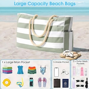 Sac De Plage En Maille Respirante Mervokl 45x40 Cm - Grand Sac Fourre-tout Personnalisable Au Point De Croix