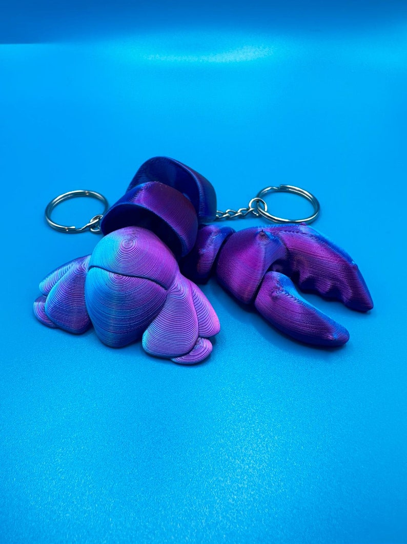 Matching Lobster Claw and Tail Keychains Articulated Keychain Lobster