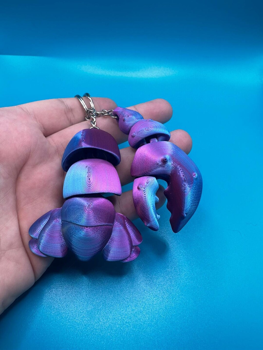 Matching Lobster Claw and Tail Keychains Articulated Keychain Lobster