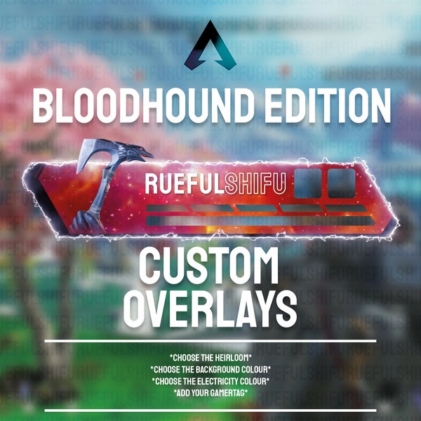 Animated Customisable BLOODHOUND | Apex Legends Health Bar Overlay for Streaming on Twitch, Youtube and Tiktok | For OBS and StreamLabs