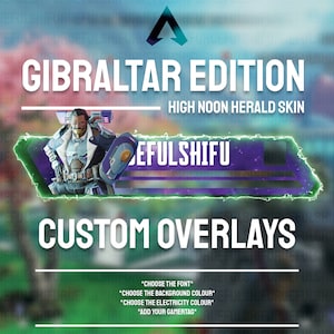 Animated Customisable GIBRALTAR Banner | Apex Legends Health Bar Overlay for Streaming on Twitch, Youtube and Tiktok For OBS and StreamLabs