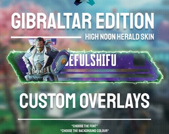 Banner personalizable animado de GIBRALTAR / Superposición de barra de salud de Apex Legends para transmitir en Twitch, YouTube y Tiktok para OBS y StreamLabs