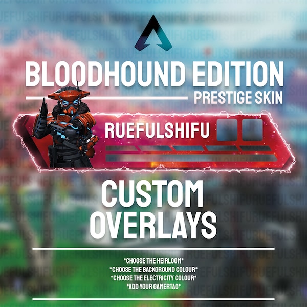 Animated Customisable BLOODHOUND Health Bar Overlay for Streaming on Twitch, Youtube and Tiktok | Apex Legends | For OBS and StreamLabs