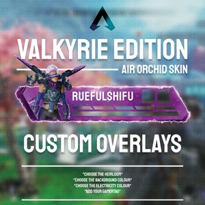 Animated Customisable VALKYRIE Banner | Apex Legends Health Bar Overlay for Streaming on Twitch, Youtube and Tiktok | For OBS and StreamLabs