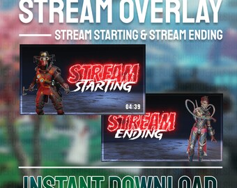 Stream Starting + Stream Ending HD | Apex Legends Stream Overlay Package for Twitch, Youtube and Tiktok | OBS & StreamLabs
