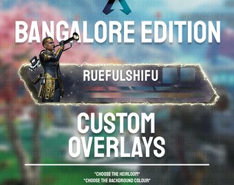 Banner animado personalizable de BANGALORE / Superposición de barra de salud de Apex Legends para transmisión en Twitch, Youtube y Tiktok para OBS y StreamLabs