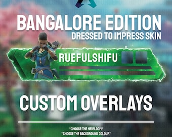 Superposición animada personalizable de BANGALORE Banner / Apex Legends Health Bar para transmisión en Twitch, Youtube y Tiktok para OBS y StreamLabs