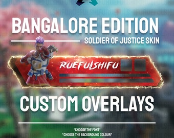 Banner de BANGALORE personalizable animado / superposición de la barra de salud de Apex Legends para transmitir en Twitch, Youtube y Tiktok para OBS y StreamLabs