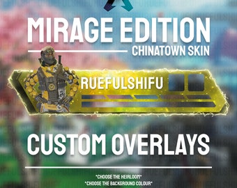 Banner MIRAGE personalizable animado / Superposición de barra de salud de Apex Legends para transmisión en Twitch, Youtube y Tiktok / Para OBS y StreamLabs