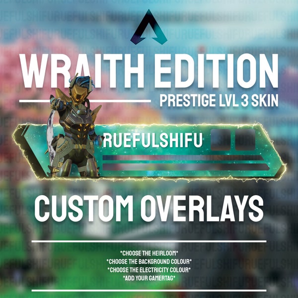 Animated Customisable WRAITH Banner | Apex Legends Health Bar Overlay for Streaming on Twitch, Youtube and Tiktok | For OBS and StreamLabs