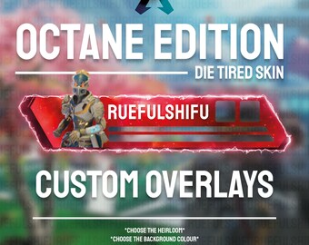 Banner OCTANE personalizable animado / Superposición de barra de salud de Apex Legends para transmisión en Twitch, Youtube y Tiktok / Para OBS y StreamLabs