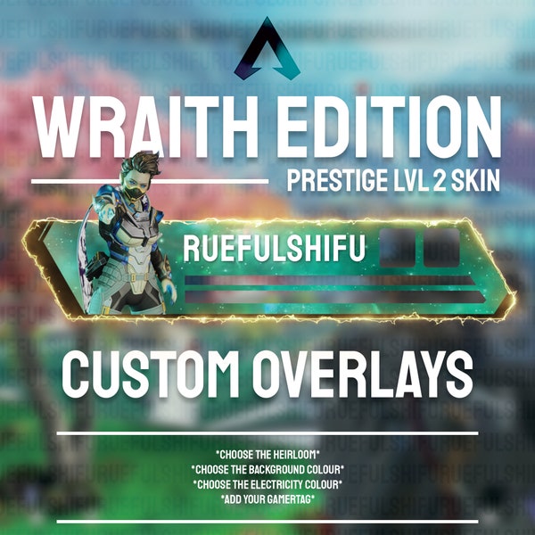 Animated Customisable WRAITH Banner | Apex Legends Health Bar Overlay for Streaming on Twitch, Youtube and Tiktok | For OBS and StreamLabs