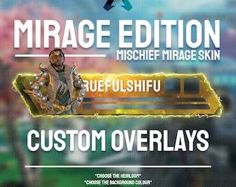 Banner animado personalizable MIRAGE / Superposición de barra de salud Apex Legends para transmisión en Twitch, Youtube y Tiktok / Para OBS y StreamLabs