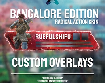 Superposición animada personalizable de BANGALORE Banner / Apex Legends Health Bar para transmisión en Twitch, Youtube y Tiktok para OBS y StreamLabs