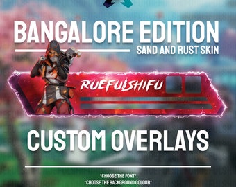 Banner animado y personalizable de Bangalore / Superposición de barra de salud de Apex Legends para transmisión en Twitch, Youtube y Tiktok / Para OBS y StreamLabs