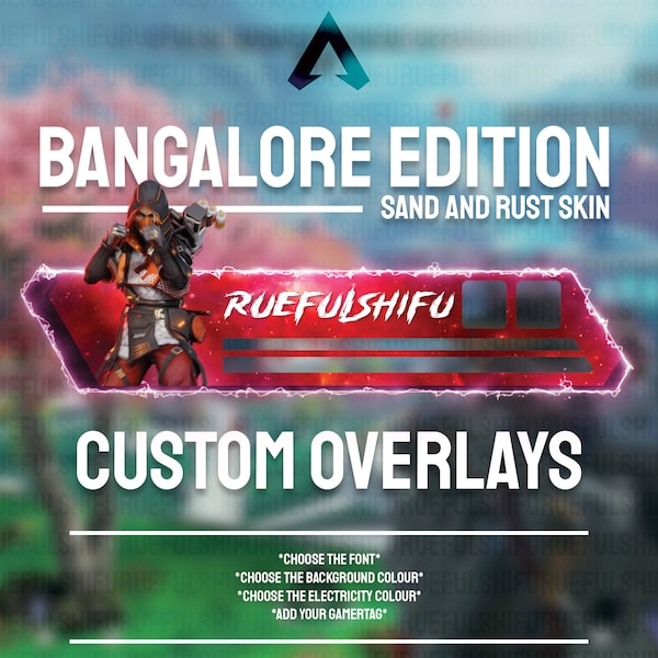 Animated Customisable Bangalore Banner | Apex Legends Health Bar Overlay for Streaming on Twitch, Youtube & Tiktok | For OBS and StreamLabs