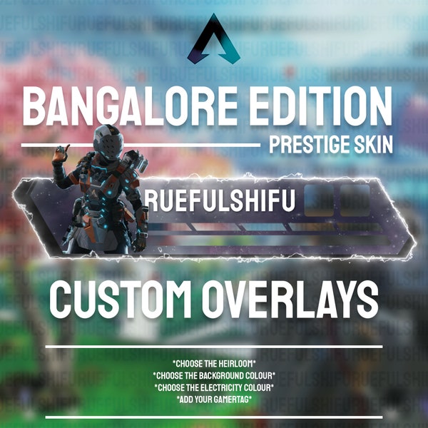 Animated Customisable BANGALORE Banner | Apex Legends Health Bar Overlay for Streaming on Twitch, Youtube and Tiktok For OBS and StreamLabs