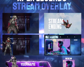 Animated WRAITH Stream Overlay Package HD | Apex Legends Stream Package for Twitch, Youtube and Tiktok | OBS & StreamLabs