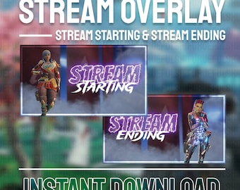 Stream Starting + Stream Ending HD | Apex Legends Stream Overlay Package for Twitch, Youtube and Tiktok | OBS & StreamLabs