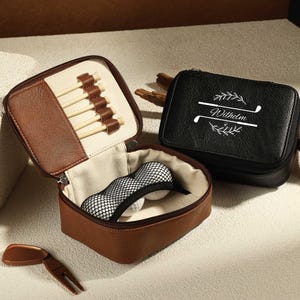 Organiseur de golf personnalisé, accessoires de sac de golf en polyuréthane, coffret cadeau de golf avec balles de golf et outil de division de golf, cadeaux de golf pour hommes, cadeau de golfeur
