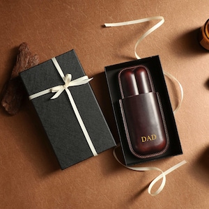 Étui à cigares en cuir, porte-cigares pour homme, étui à cigares de voyage personnalisé, cadeau fête des pères, étui à cigares meilleur homme, cadeau pour papa, cadeau de mariage