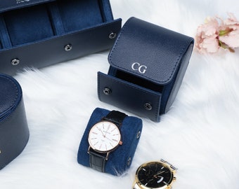 Personalisierte Luxus Leder Uhrenetui Rolle für Uhren, Uhrengeschenke für Väter, Leder Uhrenetui, Reise Uhrenbox, Bräutigam Geschenk,