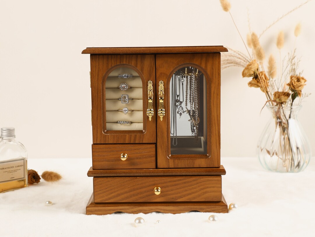 Custom Wooden Jewelry Box, Wardrobe Jewelry Box, Organizer Storage