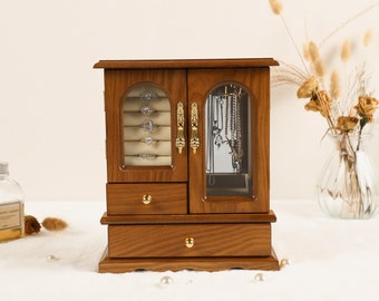 Custom Wooden Jewelry Box, Wardrobe Jewelry Box, Organizer Storage, Jewellery Box Organizer, Best Friend Idea, Women Jewellery Box
