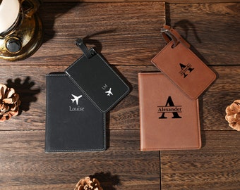 Personalised Passport Holder Set, Personalised Luggage Tag, Bridesmaid Gift Personalised Passport Travel Set, Passport Holder Travel Set