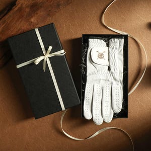 Personalised Leather Golf Glove, Custom Men&#39;s Left Handed Golf Glove, Gift for Golfer, Custom Text or Monogram, Golf Accessories