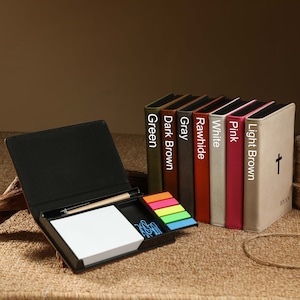 Organizer per post-it personalizzati con graffette e penna, porta post-it personalizzato, mini accessorio da scrivania, regali per ufficio