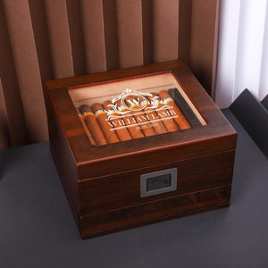 Personalised Cigar Humidor Set, Personalized Cigar Humidor Gift for Men, Anniversary Gift for Him, Groomsmen Humidor Gifts, Fathers Day Gift