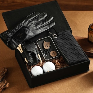 Personalized Golf Gift Set, Gift Set for Golfer, Golf Balls, Golf Bag Tag with Golf Tees, Lawn Tools Ball Markers Set,Golf Gifts for Men