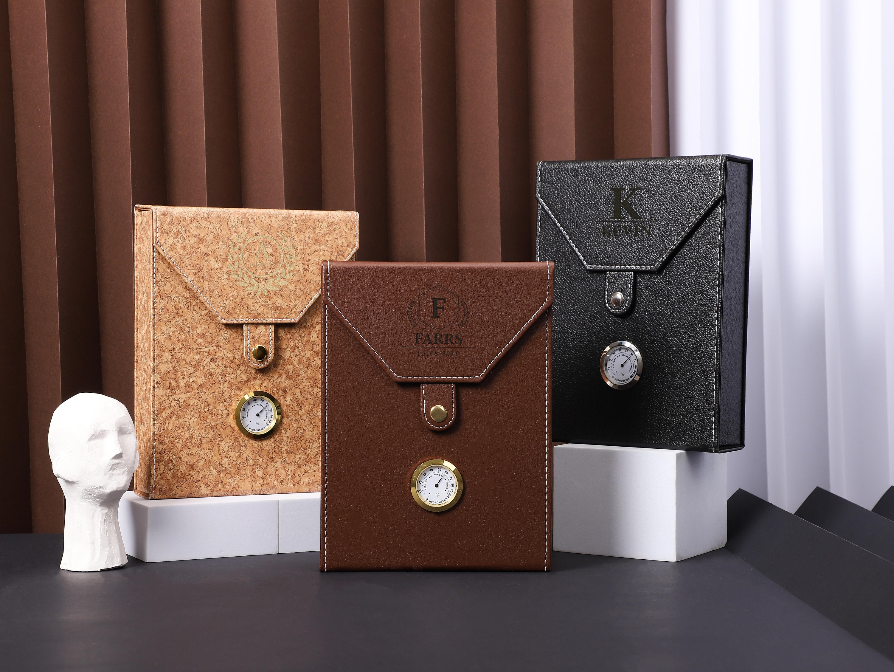 Fathers Day Gift, Personalized Cigar Humidor Gift for Dad, Personalised Cigar Humidor Set, Anniversary Gift for Him, Groomsmen Humidor Gift