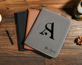 Custom Leather Portfolio, Personalized Zipper Portfolio, Refillable Portfolio, Office Gift,  Custom Notebook, Fathers Day Gift, Gift for him