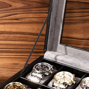 Personalised Black PU Leather Watch Box for Men, Watch Case, Watch ...