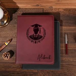 Gifts for Graduates, Personalized Leather Portfolio, Business Folder, Leather Padfolio for Men, Graduation Custom Portfolio, Office Gift