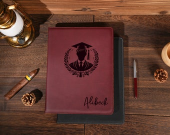 Gifts for Graduates, Personalized Leather Portfolio, Business Folder, Leather Padfolio for Men, Graduation Custom Portfolio, Office Gift