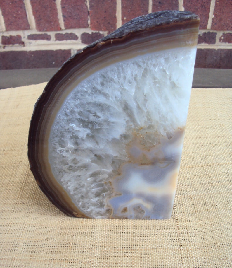 Huge Geode - White Crystal, Chalcedony, Agate. Mineral Rock Gemstone, Healing Energy, Cleansing, Good Health Stone, Natural Art, Home Décor