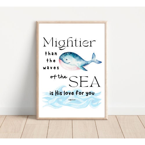 Mightier Than the Waves of the Sea Wall Art Psalm 93:4 Bible - Etsy