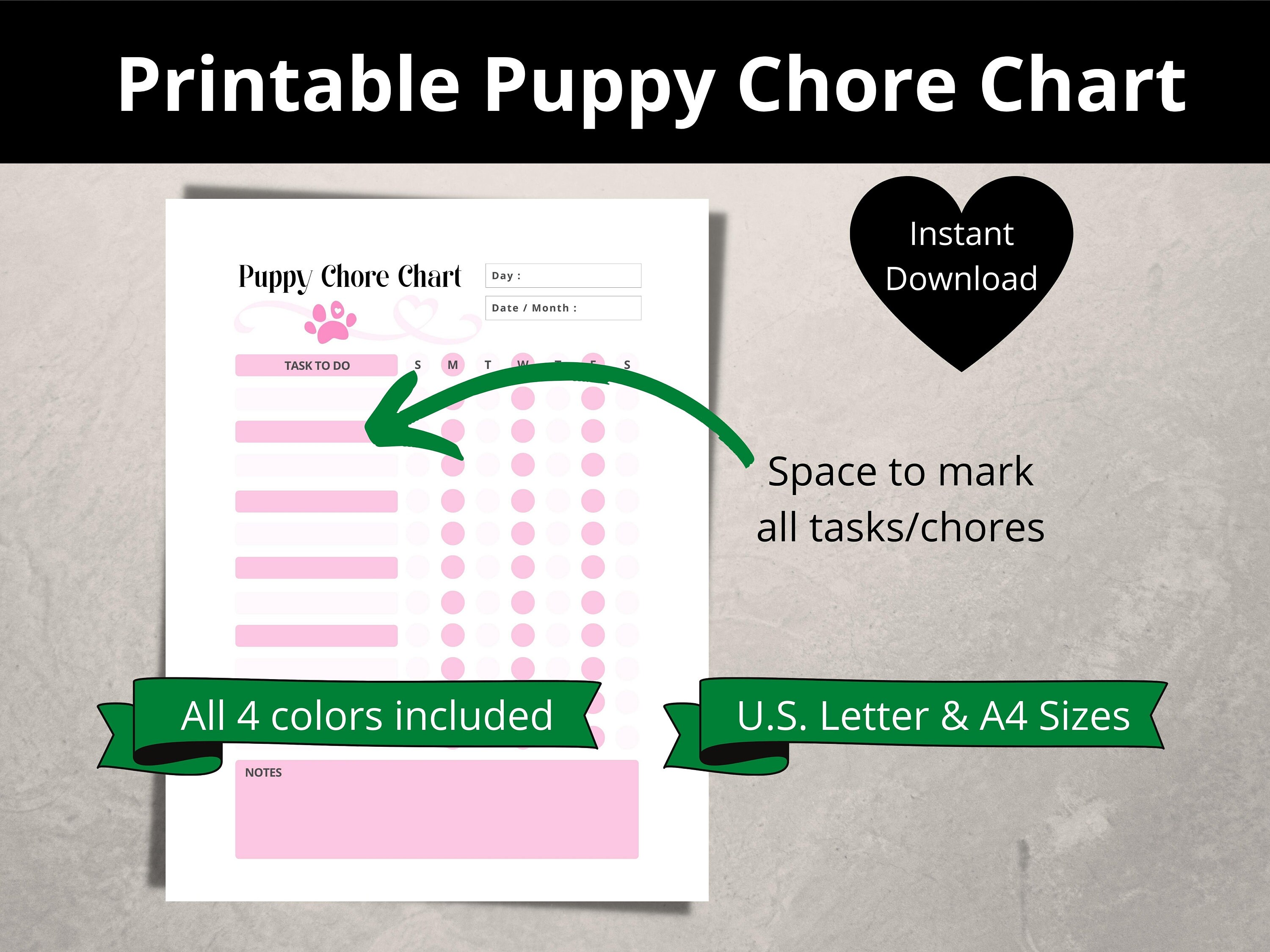 Puppy Daily Chore Chart Puppy Daily Planner Printable PDF | Etsy