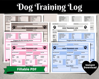 Dog Training Log Printable - Etsy