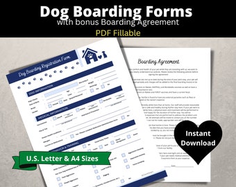 Dog Boarding Registration Form, Agreement (Fillable PDF)