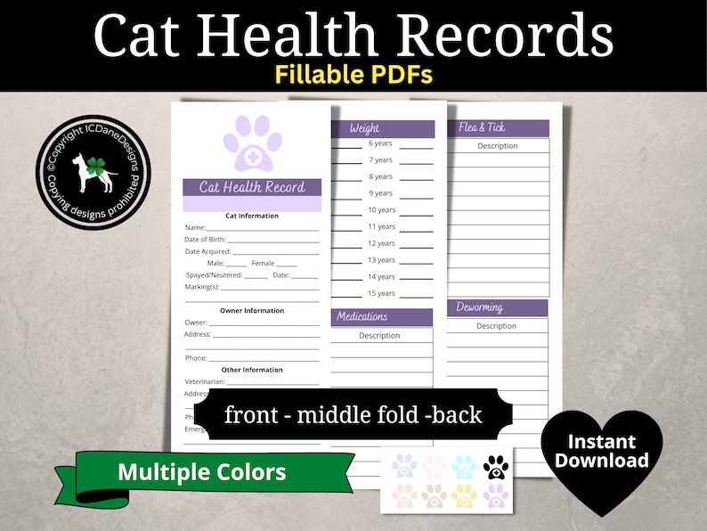 Cat Health Vaccination Record, Vet Visit, Vet Record, Kitten ... Cat Health Vaccination Record, Vet Visit, Vet Record, Kitten ...