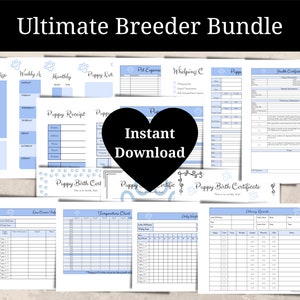 Ultimate Dog Breeders Bundle, Breeder Forms, Whelping Charts, Litter Records, Whelping Checklists, Puppy Medical Records, Puppy Profile