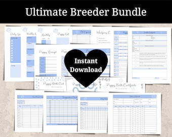 Ultimate Dog Breeders Bundle, Breeder Forms, Whelping Charts, Litter Records, Whelping Checklists, Puppy Medical Records, Puppy Profile