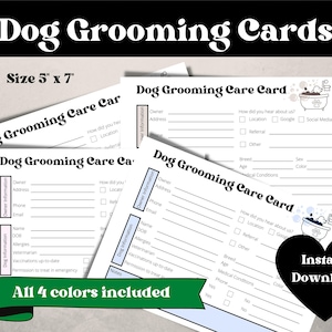Tarjetas de peluquería canina / Tarjetas de cliente de peluquería canina / Tarjetas de cliente de peluquería canina
