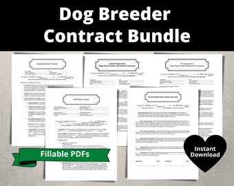 Dog Owner Breeding Contract Bundle| Full Registration | Limited Registration| Stud Contract | Guardian Home |Non-Refundable Deposit